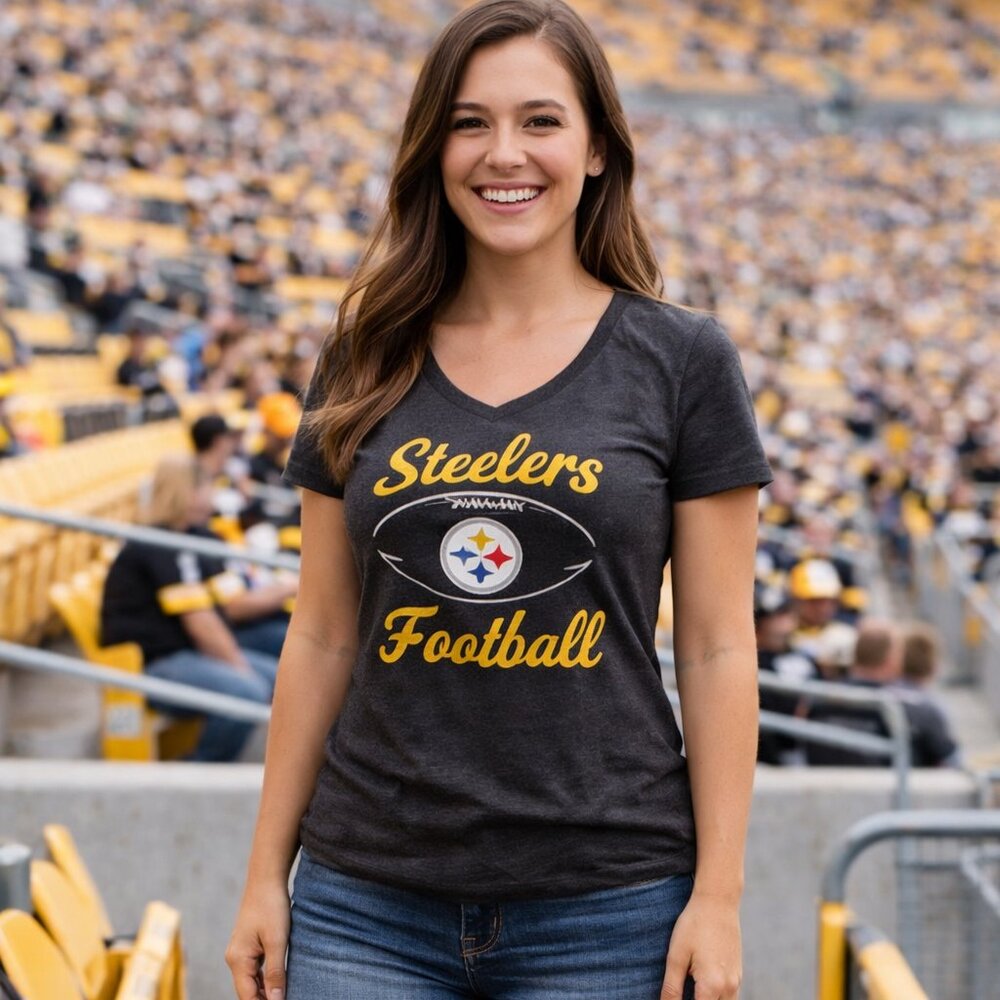 Pittsburgh Steelers Women’s V-Neck Graphic Tee